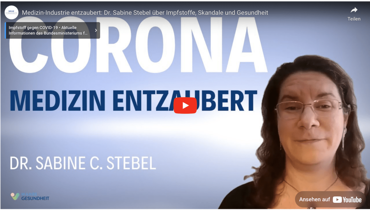 Medizin-Industrie entzaubert: Dr. Sabine Stebel über Impfstoffe, Skandale und Gesundheit