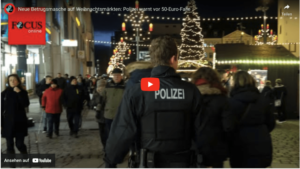 Neue Betrugsmasche auf Weihnachtsmärkten: Polizei warnt vor 50-Euro-Falle