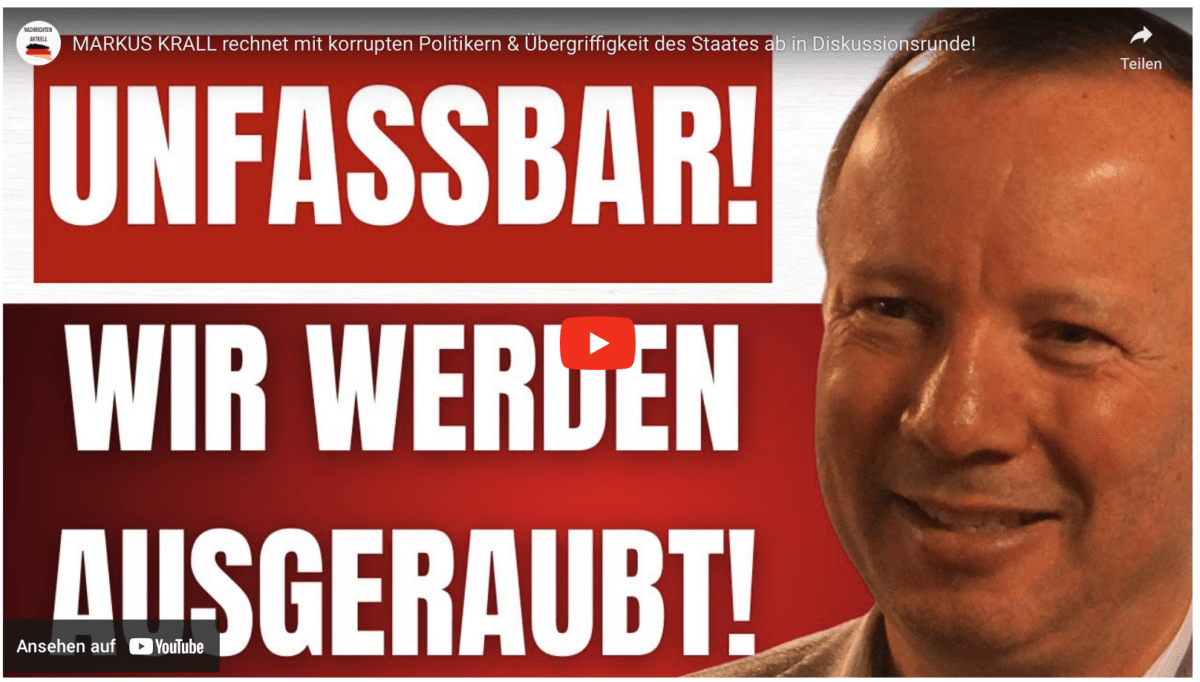 MARKUS KRALL rechnet mit korrupten Politikern & Übergriffigkeit des Staates ab in Diskussionsrunde!