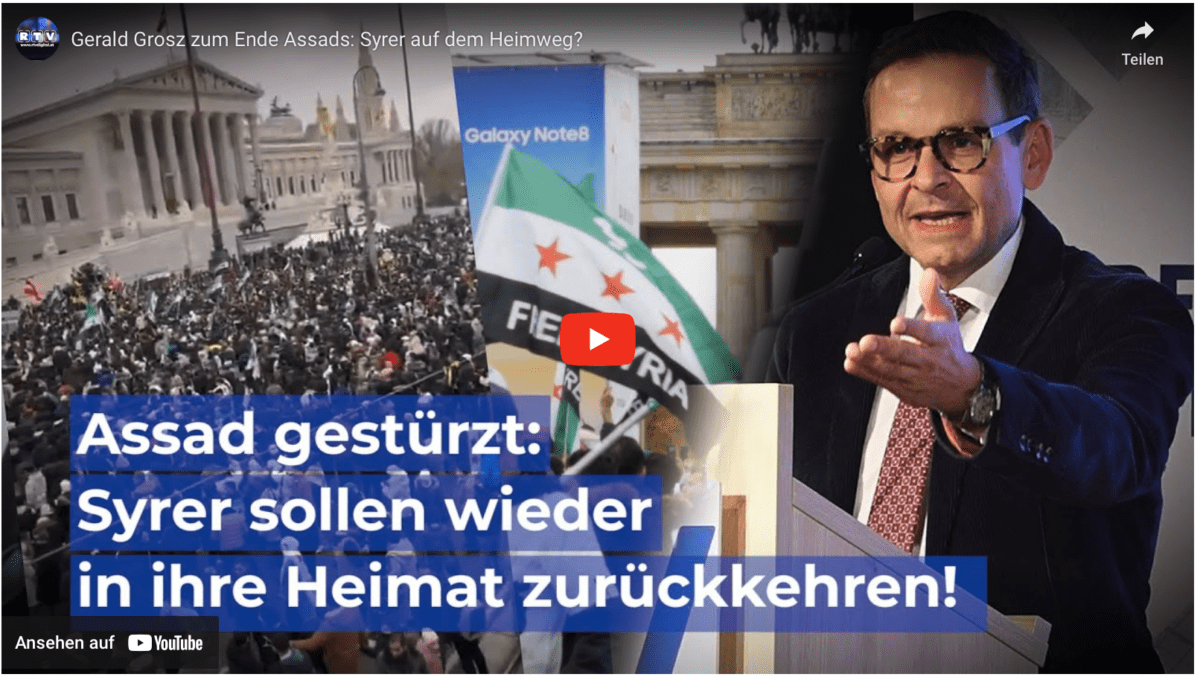 Gerald Grosz zum Ende Assads: Syrer auf dem Heimweg?
