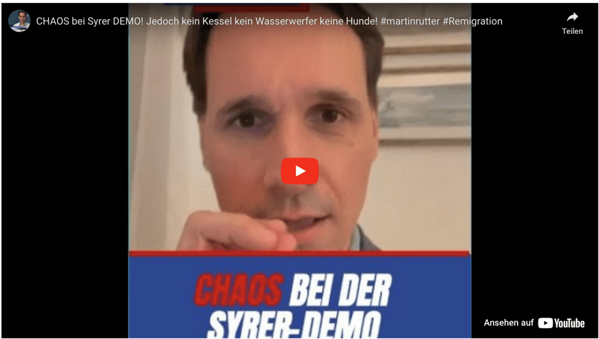 CHAOS bei Syrer DEMO! Jedoch kein Kessel kein Wasserwerfer keine Hunde! #martinrutter #Remigration