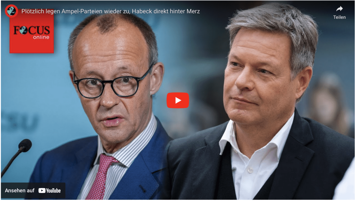Plötzlich legen Ampel-Parteien wieder zu, Habeck direkt hinter Merz