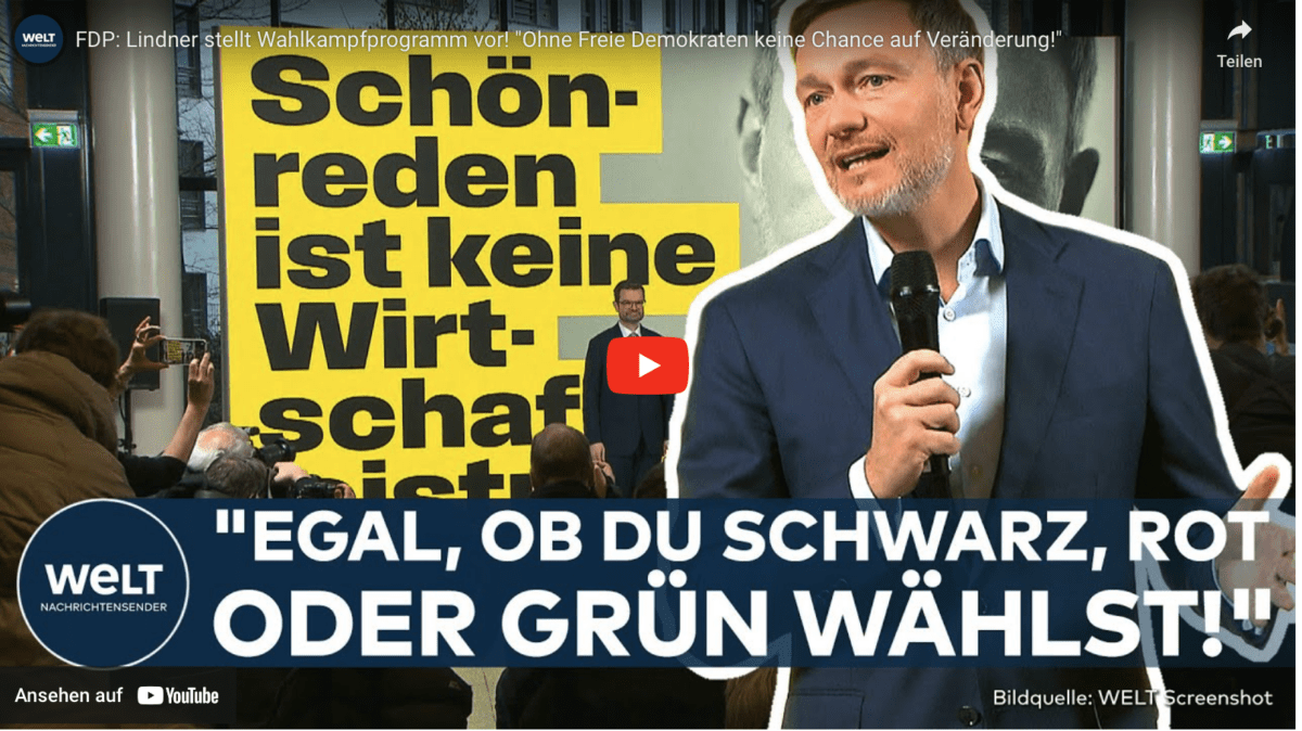 FDP: Lindner stellt Wahlkampfprogramm vor! „Ohne Freie Demokraten keine Chance auf Veränderung!“