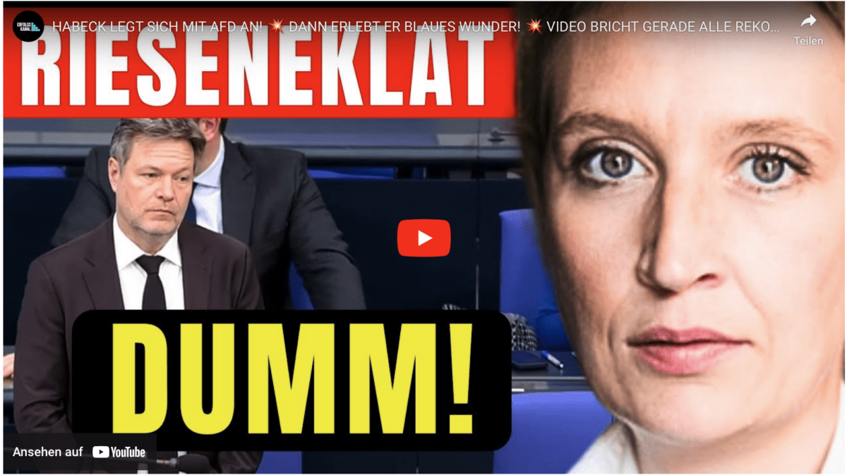 HABECK LEGT SICH MIT AFD AN!  DANN ERLEBT ER BLAUES WUNDER!  VIDEO BRICHT GERADE ALLE REKORDE!