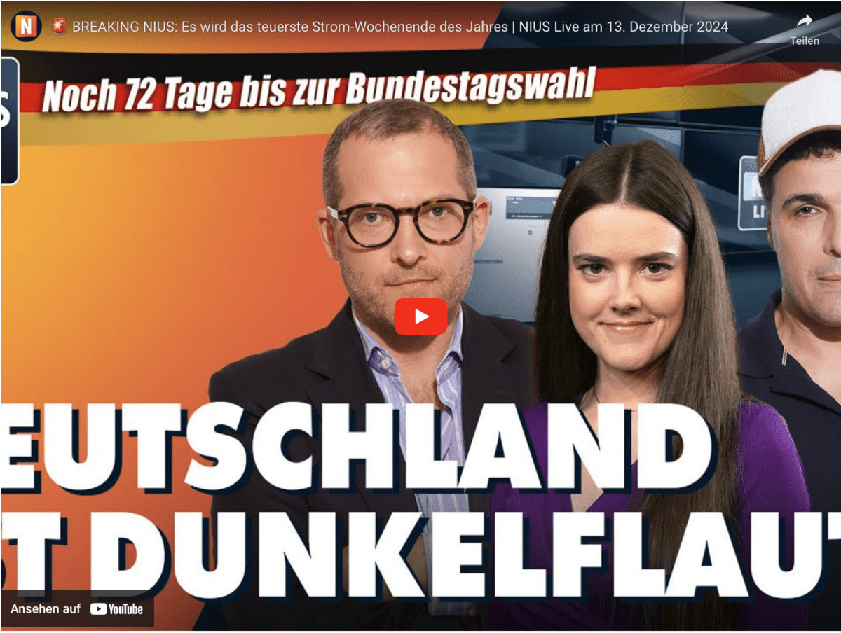 BREAKING NIUS: Es wird das teuerste Strom-Wochenende des Jahres | NIUS Live am 13. Dezember 2024