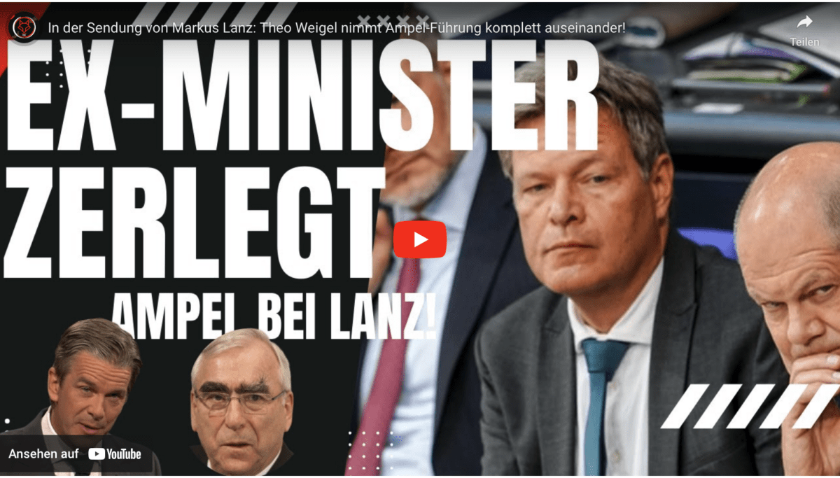 In der Sendung von Markus Lanz: Theo Weigel nimmt Ampel-Führung komplett auseinander!