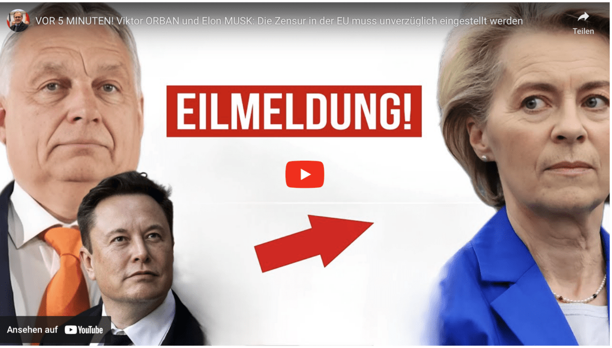 VOR 5 MINUTEN! Viktor ORBAN und Elon MUSK: Die Zensur in der EU muss unverzüglich eingestellt werden