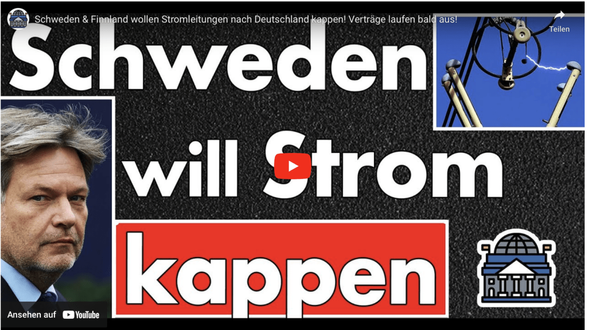 Schweden & Finnland wollen Stromleitungen nach Deutschland kappen! Verträge laufen bald aus!
