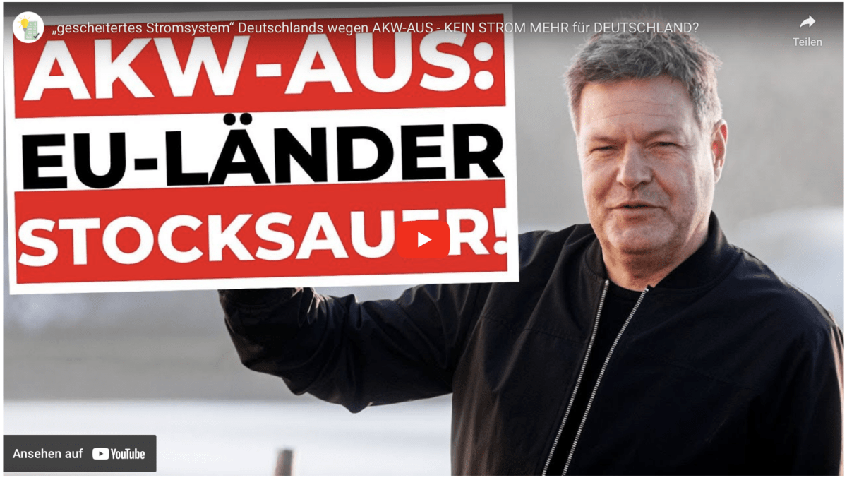 „gescheitertes Stromsystem“ Deutschlands wegen AKW-AUS – KEIN STROM MEHR für DEUTSCHLAND?