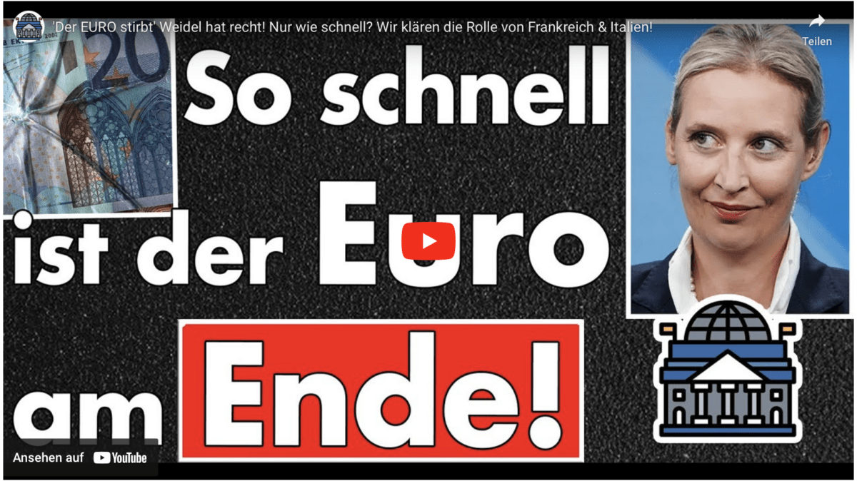 ‚Der EURO stirbt‘ Weidel hat recht! Nur wie schnell? Wir klären die Rolle von Frankreich & Italien!