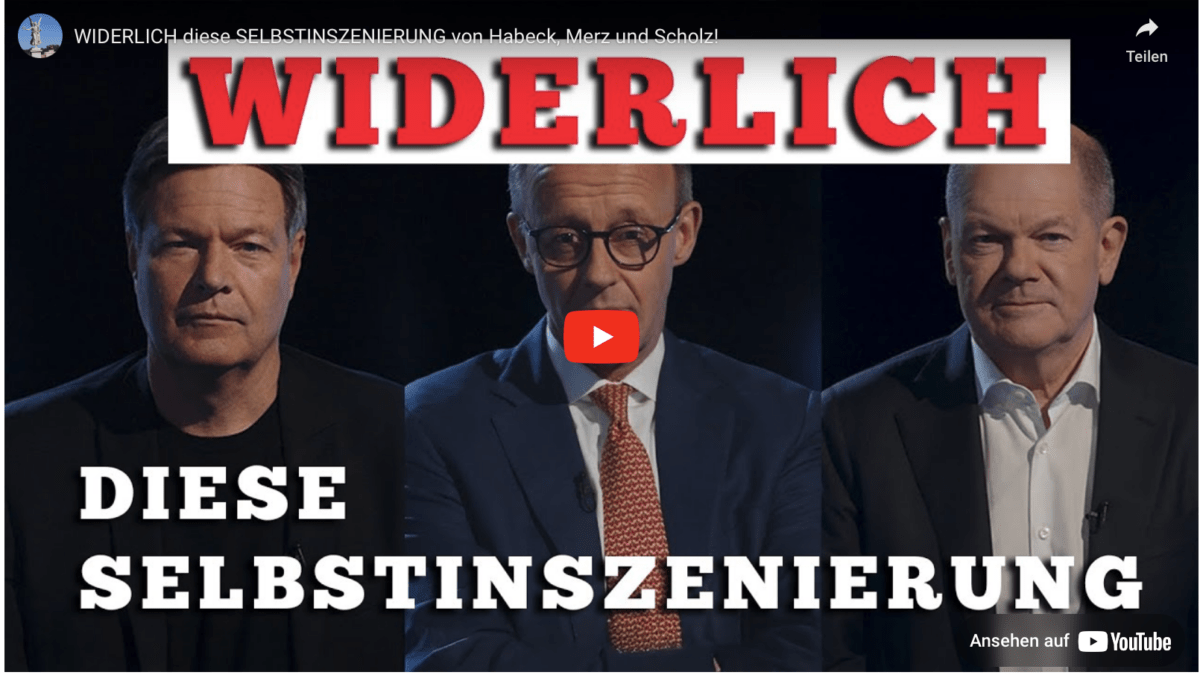 WIDERLICH diese SELBSTINSZENIERUNG von Habeck, Merz und Scholz!