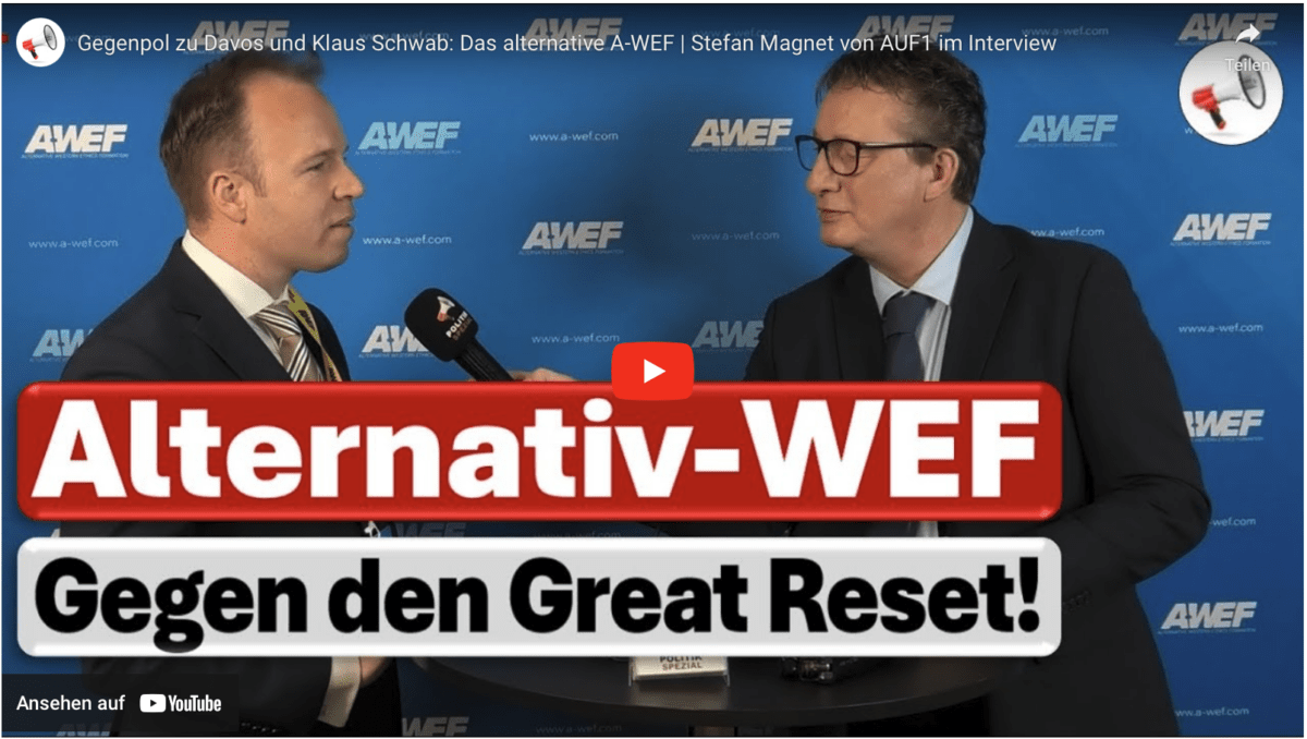 Gegenpol zu Davos und Klaus Schwab: Das alternative A-WEF | Stefan Magnet von AUF1 im Interview