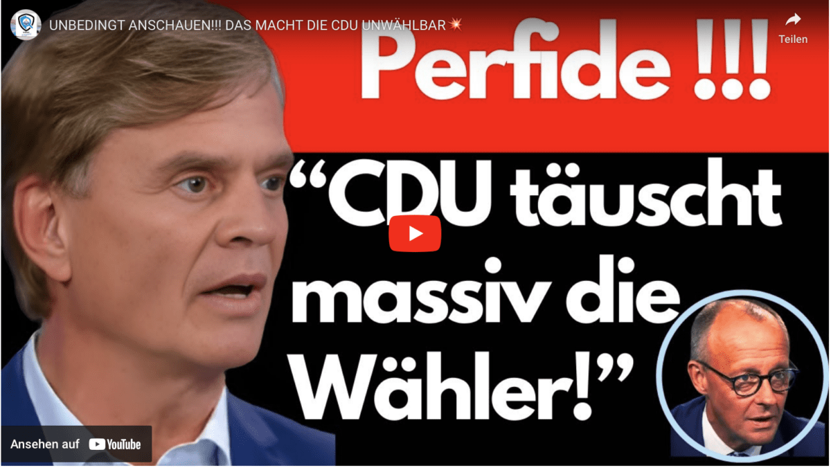 UNBEDINGT ANSCHAUEN!!! DAS MACHT DIE CDU UNWÄHLBAR