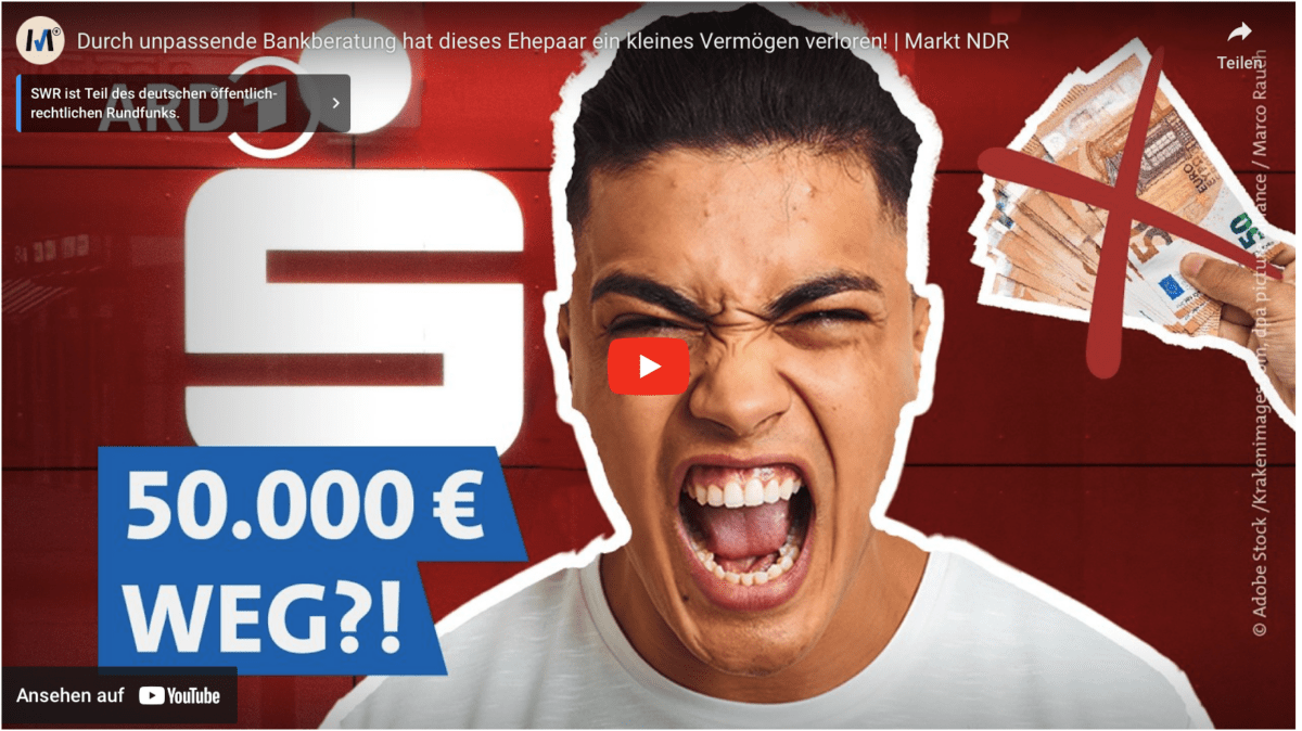 Durch unpassende Bankberatung hat dieses Ehepaar ein kleines Vermögen verloren! | Markt NDR