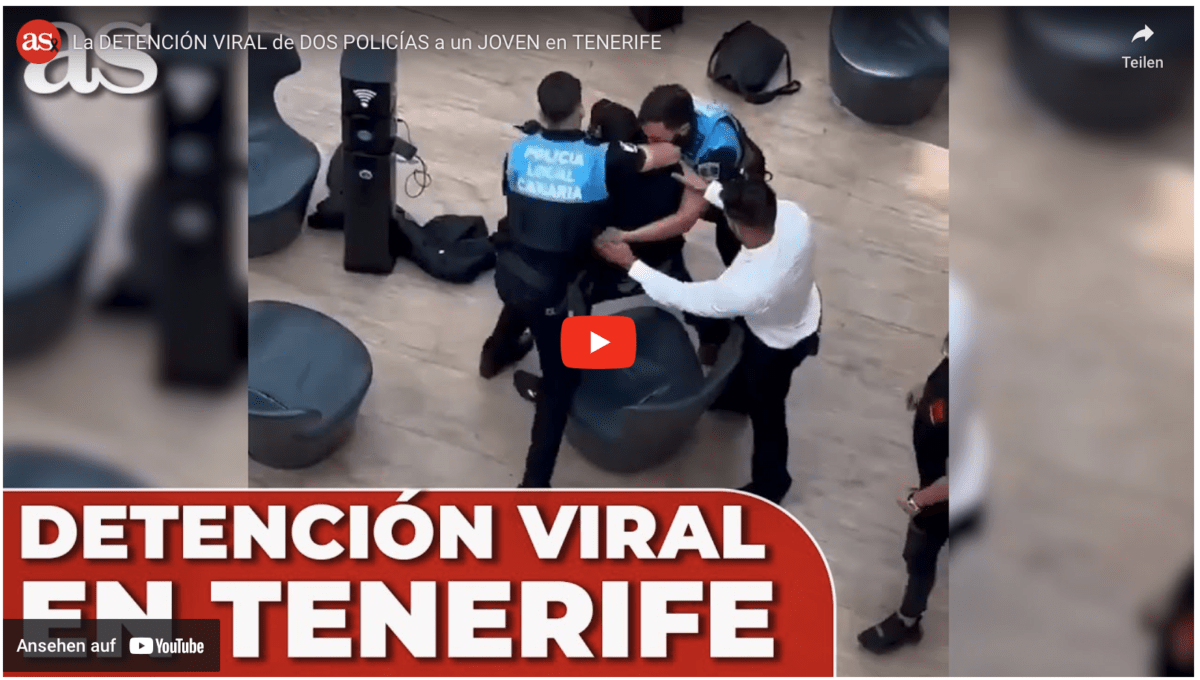 Die virale Festnahme eines jungen Mannes durch zwei Polizisten auf Teneriffa