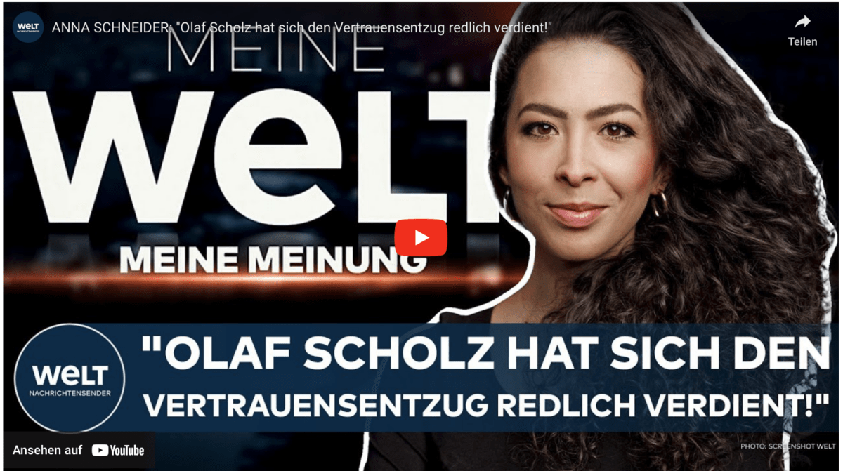 ANNA SCHNEIDER: „Olaf Scholz hat sich den Vertrauensentzug redlich verdient!“