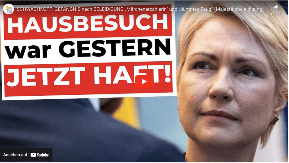SCHWACHKOPF: GEFÄNGNIS nach BELEIDIGUNG „Märchenerzählerin“ und „dummes Zeug“ (Majestätsbeleidigung)
