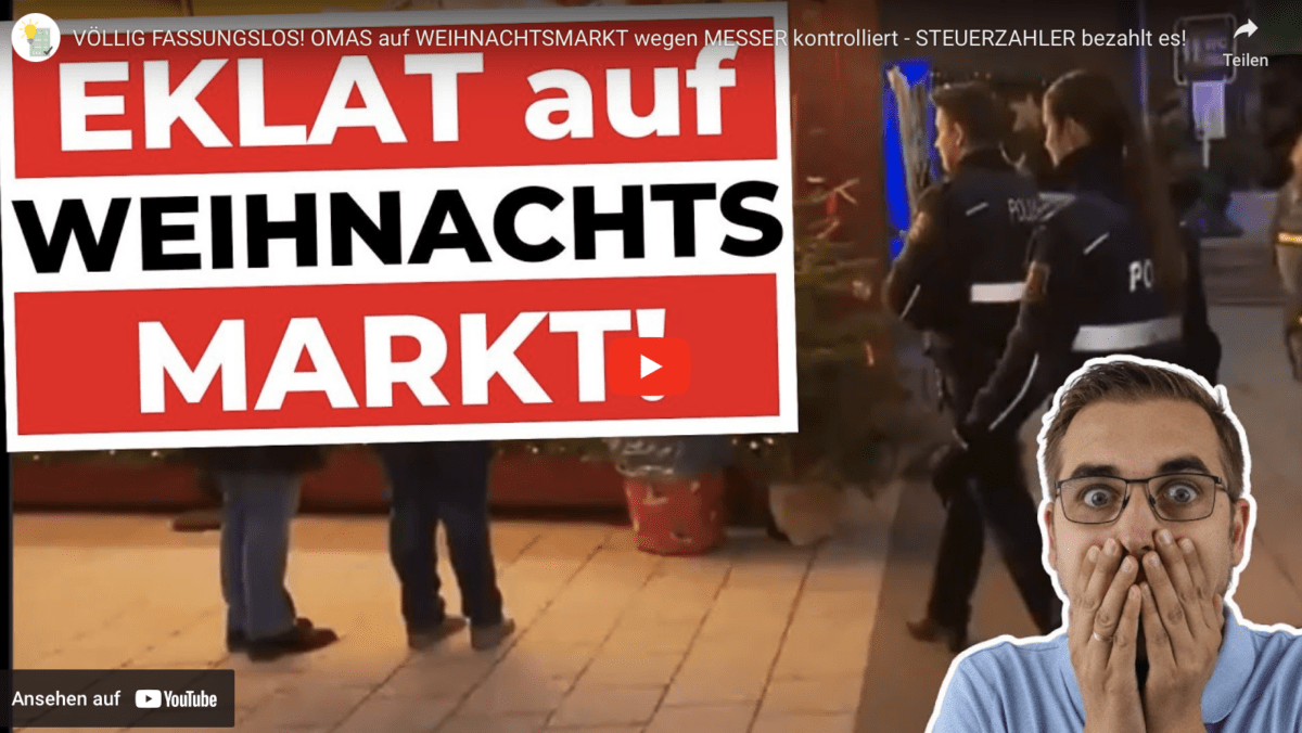 VÖLLIG FASSUNGSLOS! OMAS auf WEIHNACHTSMARKT wegen MESSER kontrolliert – STEUERZAHLER bezahlt es!