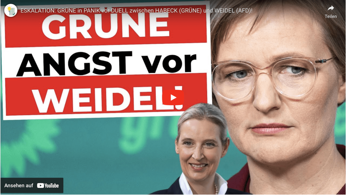 ESKALATION: GRÜNE in PANIK vor DUELL zwischen HABECK (GRÜNE) und WEIDEL (AFD)!
