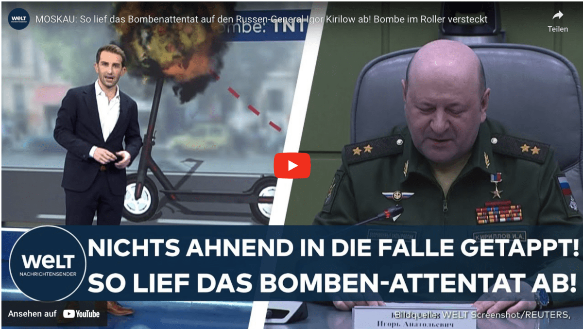 MOSKAU: So lief das Bombenattentat auf den Russen-General Igor Kirilow ab! Bombe im Roller versteckt