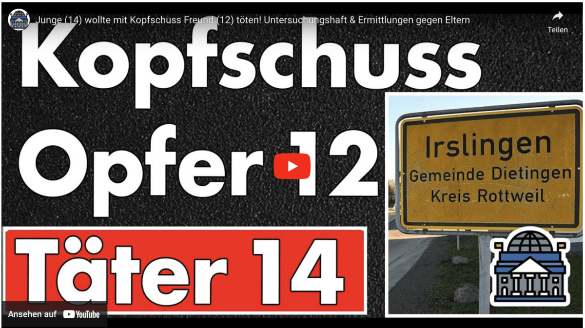 Junge (14) wollte mit Kopfschuss Freund (12) töten! Untersuchungshaft & Ermittlungen gegen Eltern