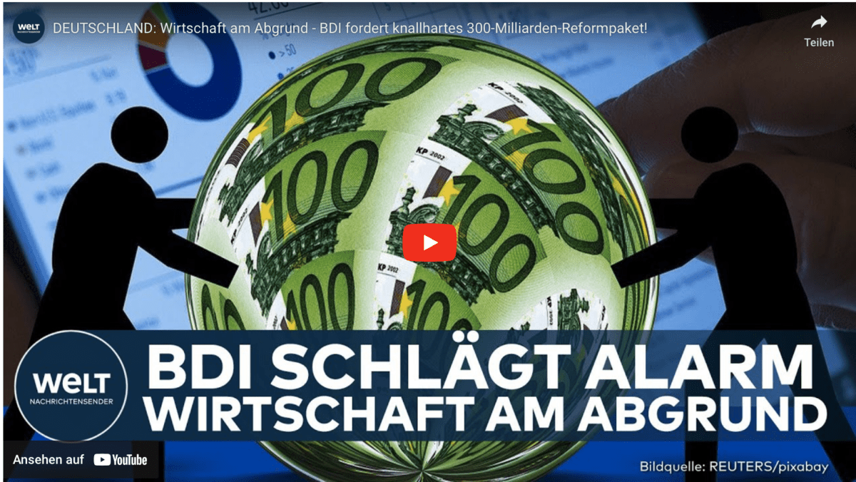 DEUTSCHLAND: Wirtschaft am Abgrund – BDI fordert knallhartes 300-Milliarden-Reformpaket!