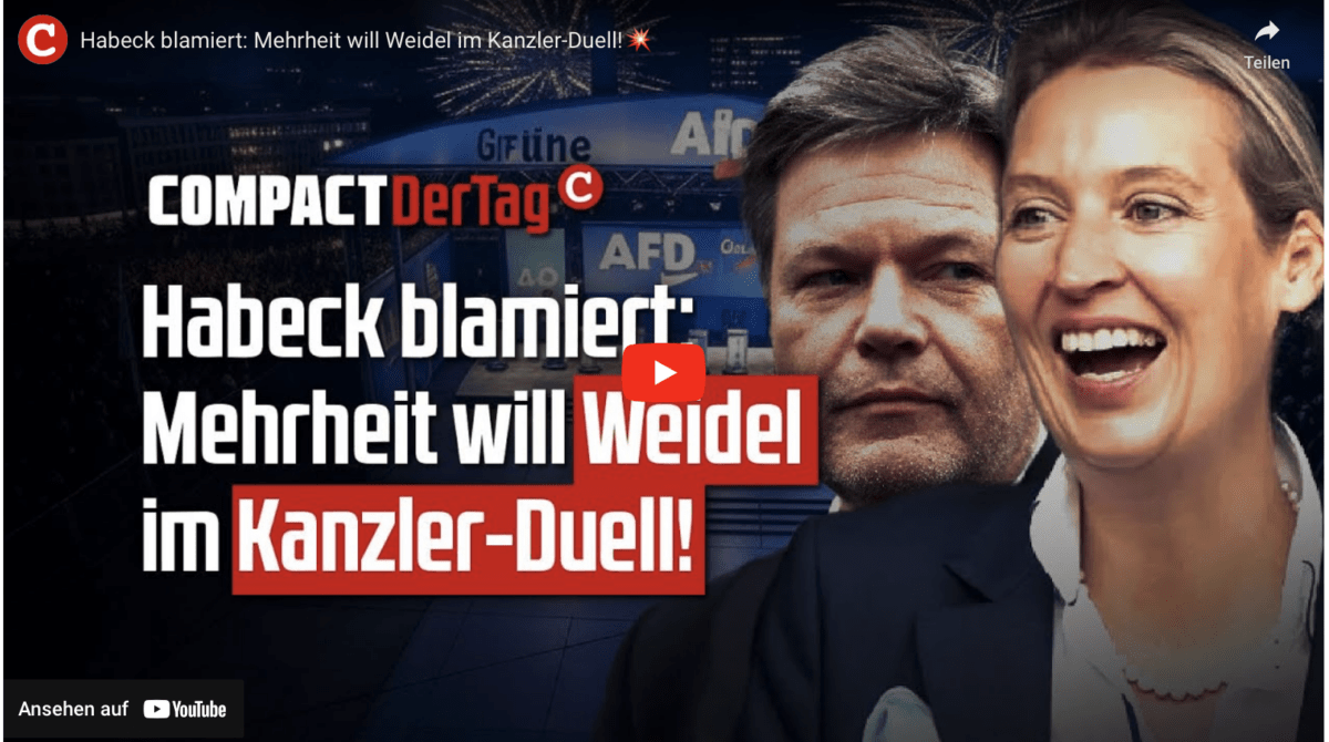 Habeck blamiert: Mehrheit will Weidel im Kanzler-Duell!