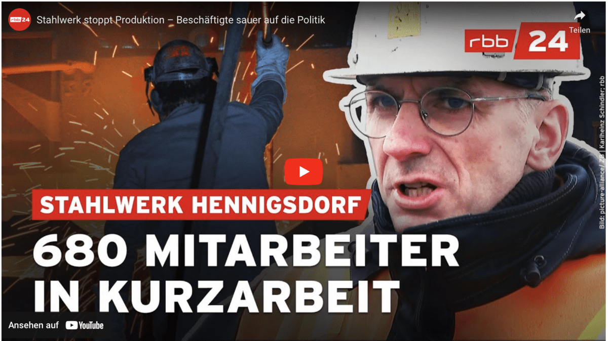 Stahlwerk stoppt Produktion – Beschäftigte sauer auf die Politik