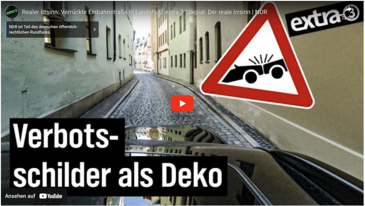 Realer Irrsinn: Verrückte Einbahnstraße in Landshut | extra 3 Spezial: Der reale Irrsinn | NDR