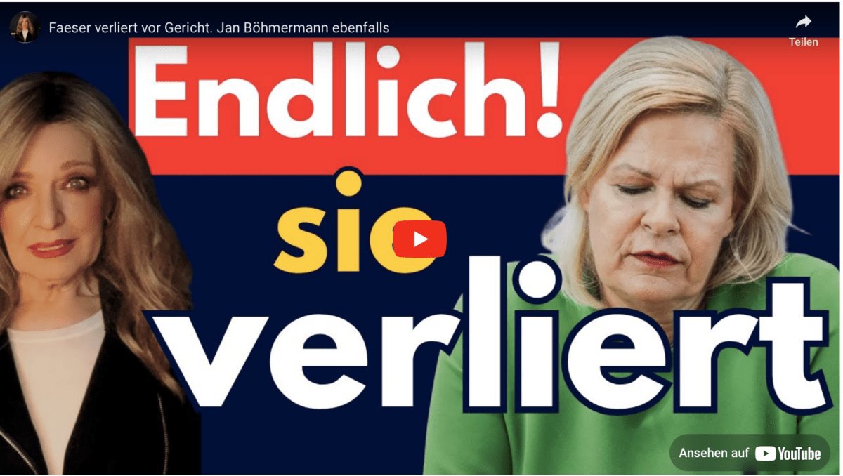 Faeser verliert vor Gericht. Jan Böhmermann ebenfalls
