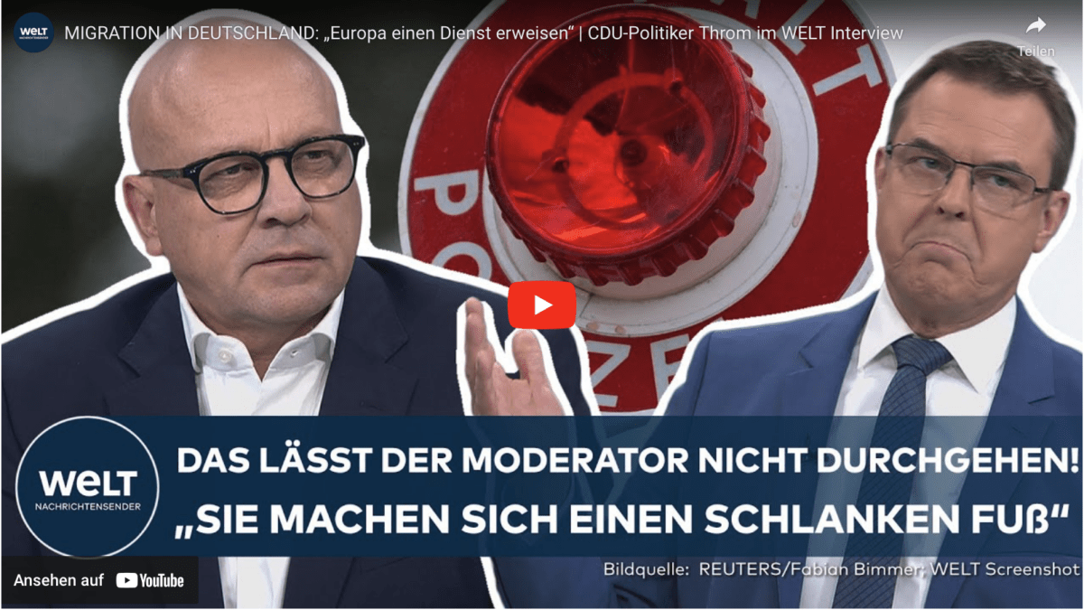 MIGRATION IN DEUTSCHLAND: „Europa einen Dienst erweisen“ | CDU-Politiker Throm im WELT Interview