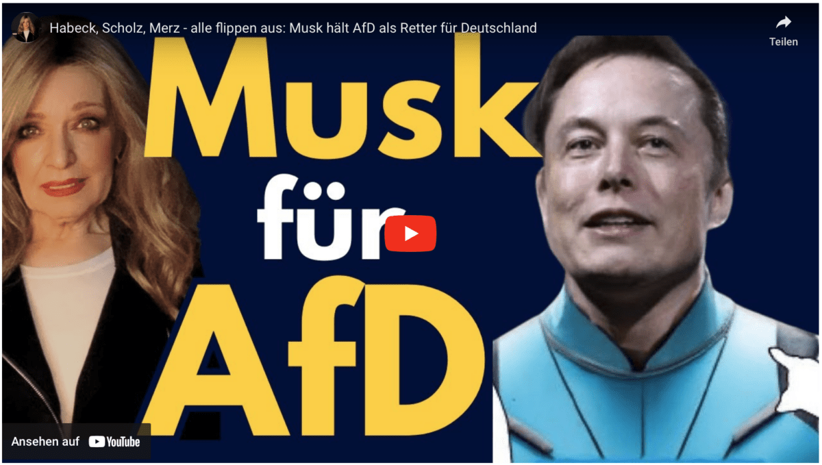 Habeck, Scholz, Merz – alle flippen aus: Musk hält AfD als Retter für Deutschland