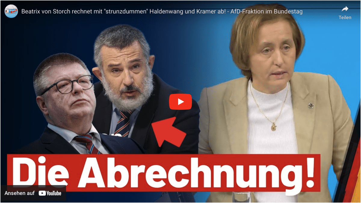 Beatrix von Storch rechnet mit „strunzdummen“ Haldenwang und Kramer ab! – AfD-Fraktion im Bundestag