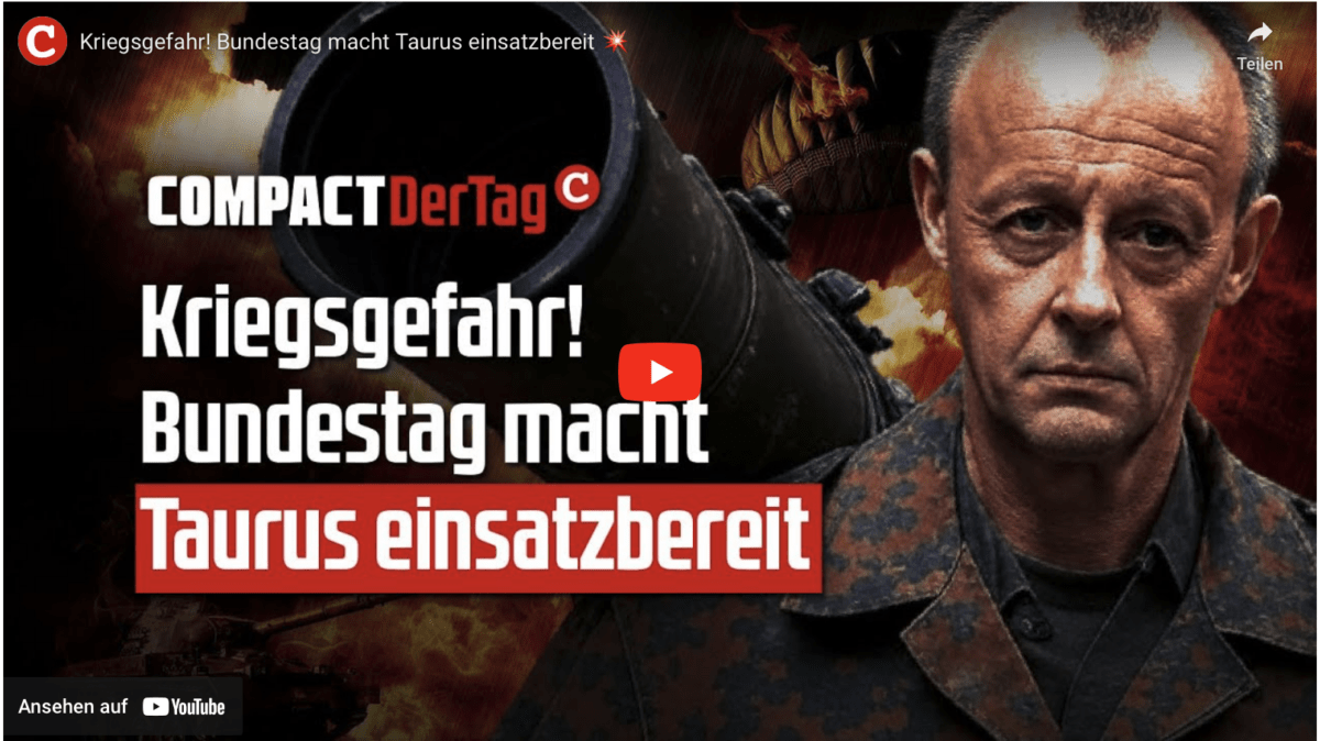 Kriegsgefahr! Bundestag macht Taurus einsatzbereit!