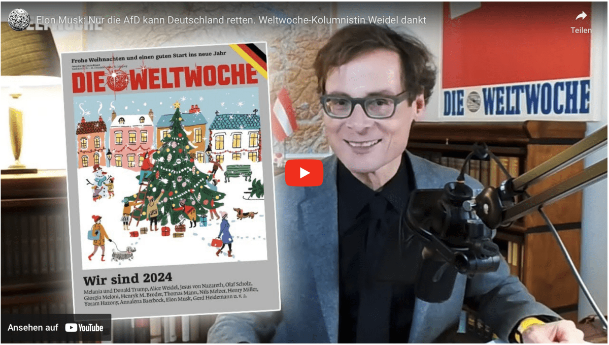 Elon Musk: Nur die AfD kann Deutschland retten. Weltwoche-Kolumnistin Weidel dankt
