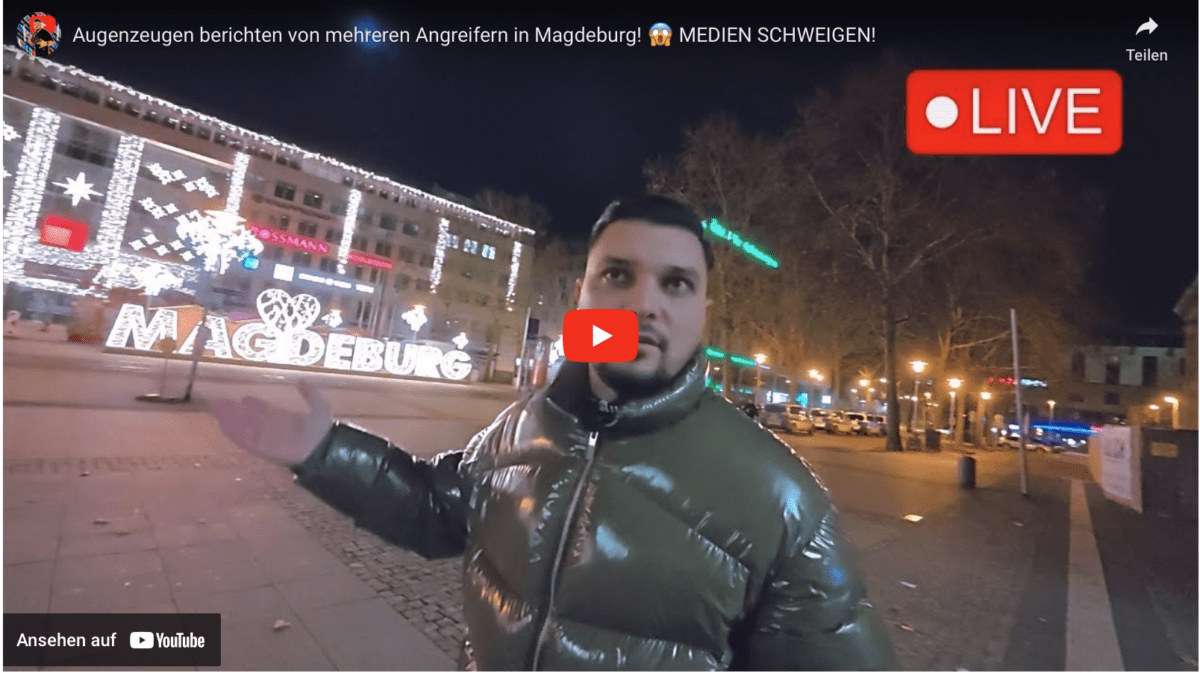 Augenzeugen berichten von mehreren Angreifern in Magdeburg!  MEDIEN SCHWEIGEN!