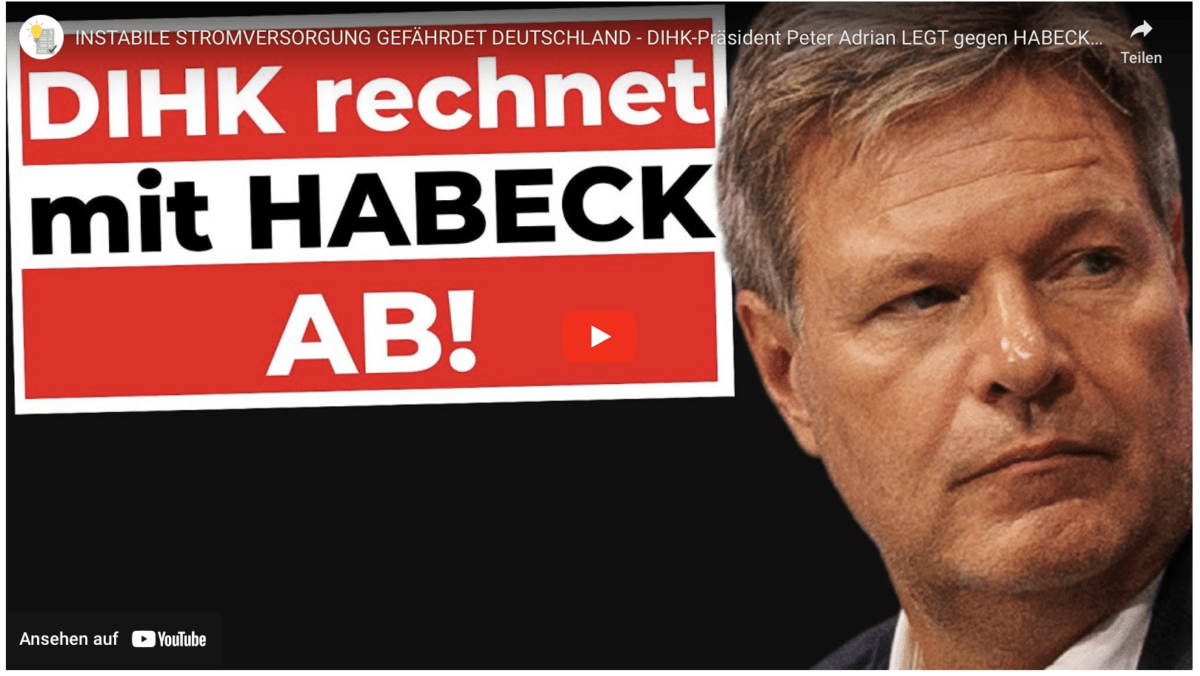 INSTABILE STROMVERSORGUNG GEFÄHRDET DEUTSCHLAND – DIHK-Präsident Peter Adrian LEGT gegen HABECK LOS!