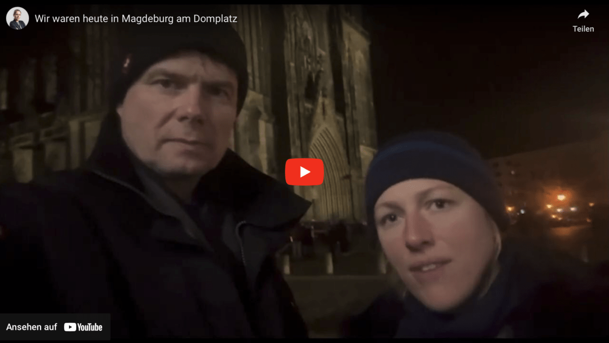 Wir waren heute in Magdeburg am Domplatz