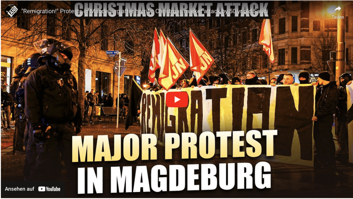„Remigration!“ Proteste in Magdeburg nach schrecklichem Weihnachtsmarkt-Angriff durch 50-jährigen Saudi-Araber