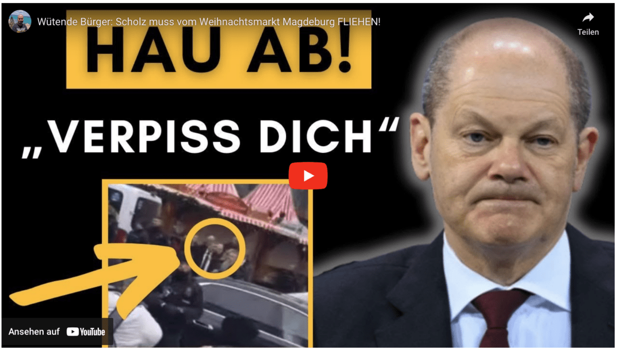 Wütende Bürger: Scholz muss vom Weihnachtsmarkt Magdeburg FLIEHEN!