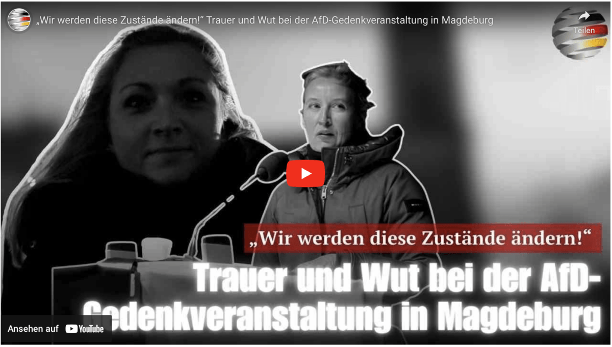„Wir werden diese Zustände ändern!“ Trauer und Wut bei der AfD-Gedenkveranstaltung in Magdeburg