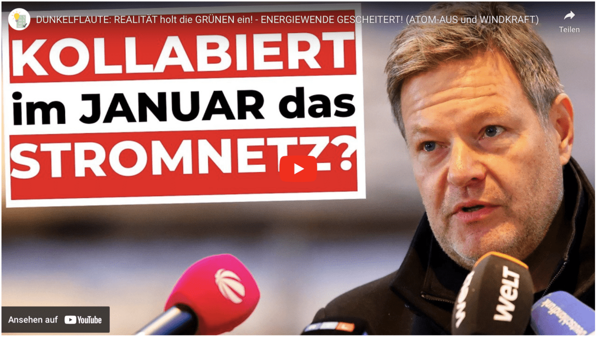 DUNKELFLAUTE: REALITÄT holt die GRÜNEN ein! – ENERGIEWENDE GESCHEITERT! (ATOM-AUS und WINDKRAFT)