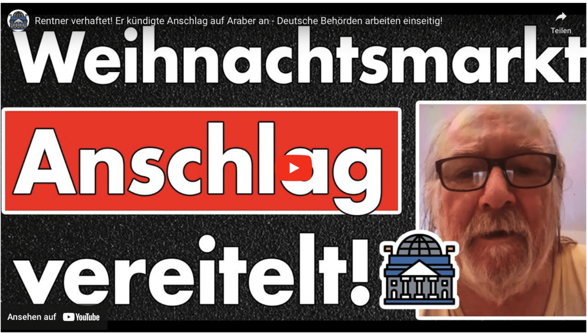 Rentner verhaftet! Er kündigte Anschlag auf Araber an – Deutsche Behörden arbeiten einseitig!