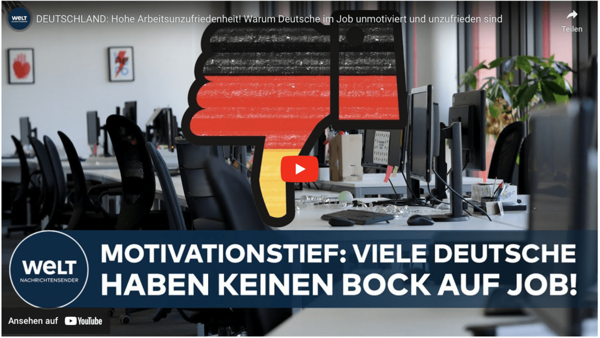 DEUTSCHLAND: Hohe Arbeitsunzufriedenheit! Warum Deutsche im Job unmotiviert und unzufrieden sind