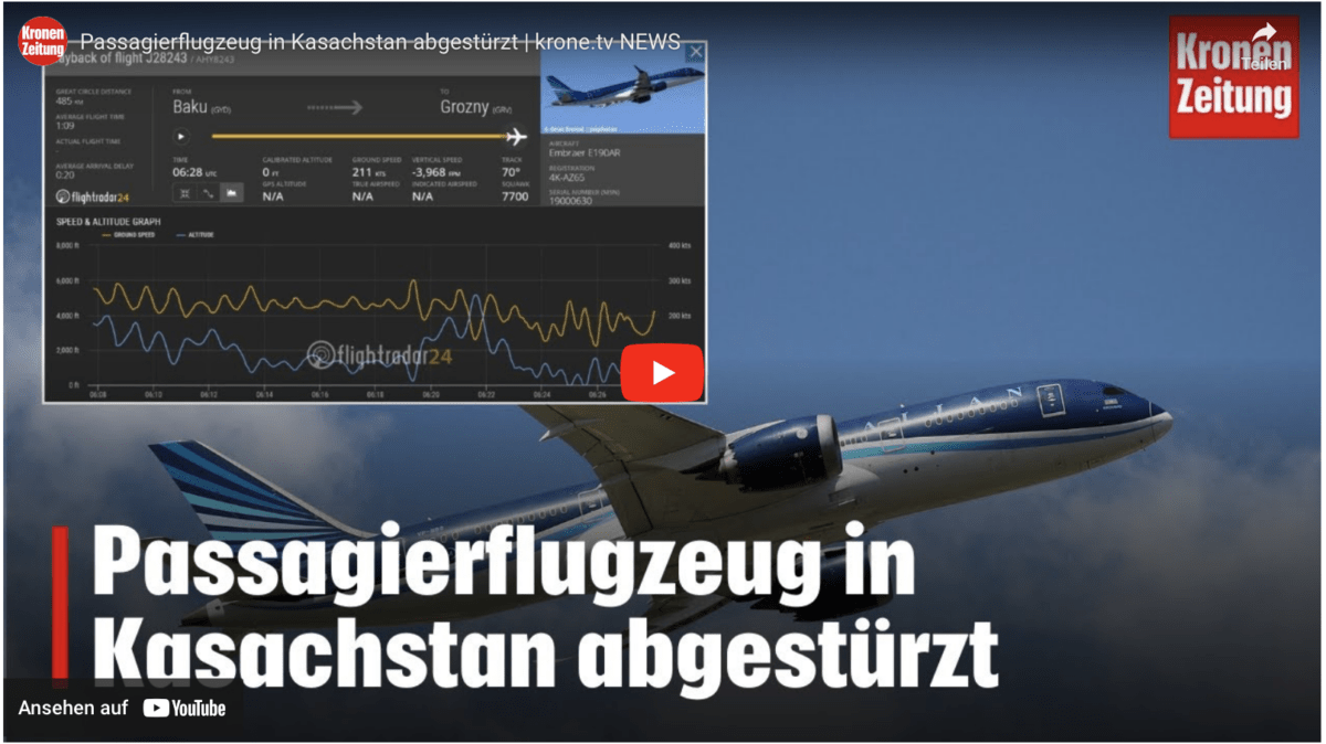 Passagierflugzeug in Kasachstan abgestürzt | krone.tv NEWS