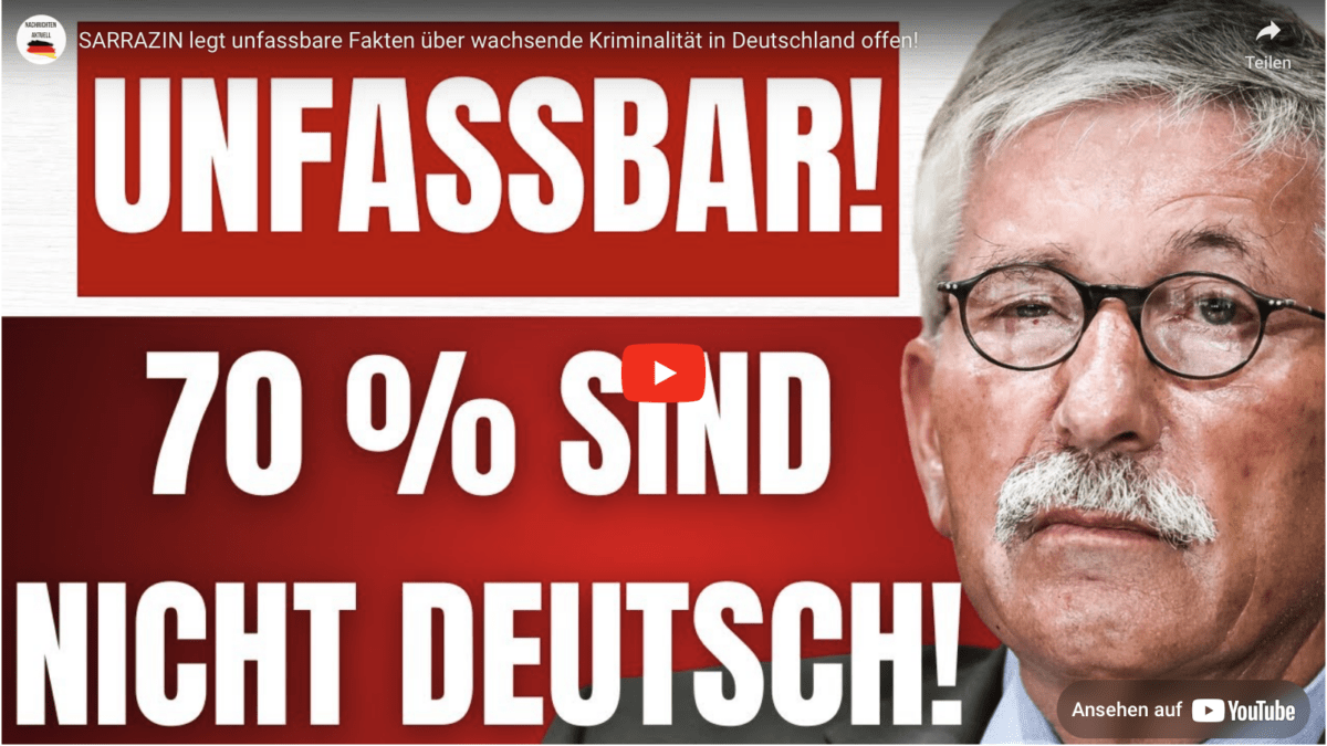 SARRAZIN legt unfassbare Fakten über wachsende Kriminalität in Deutschland offen!