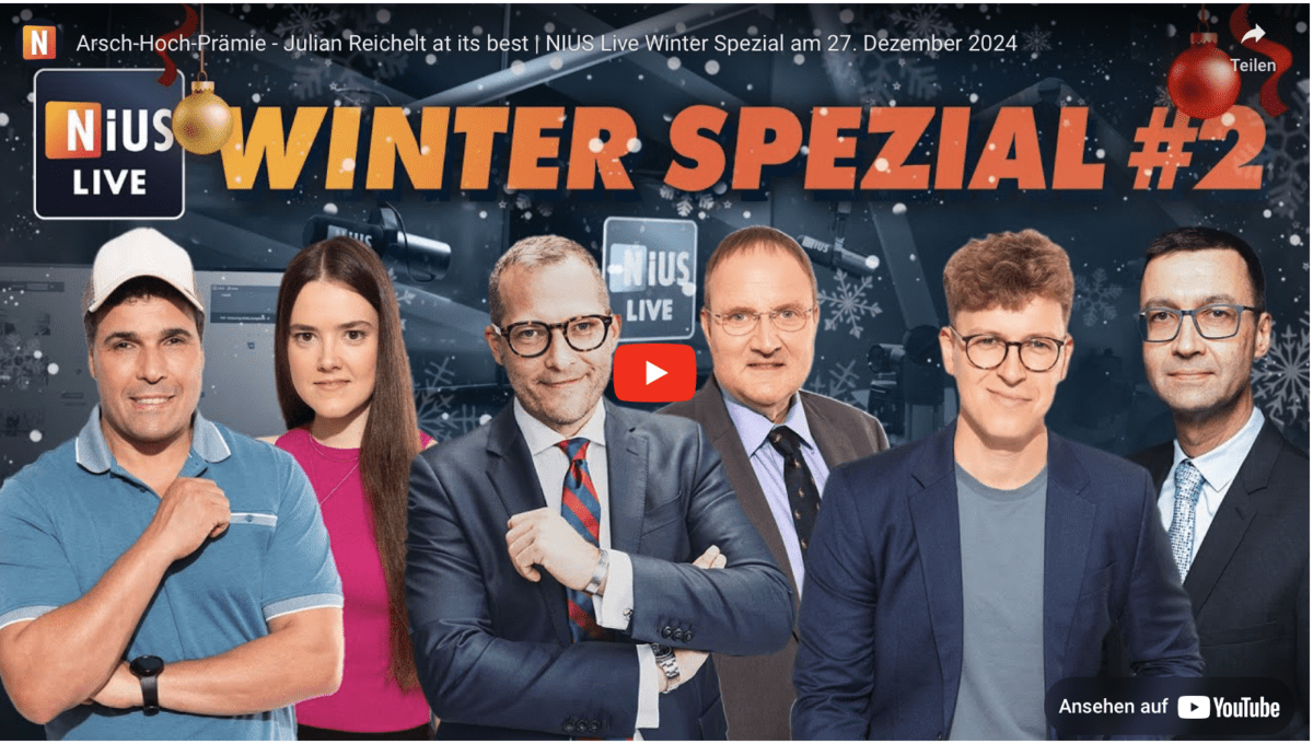 Arsch-Hoch-Prämie – Julian Reichelt at its best | NIUS Live Winter Spezial am 27. Dezember 2024