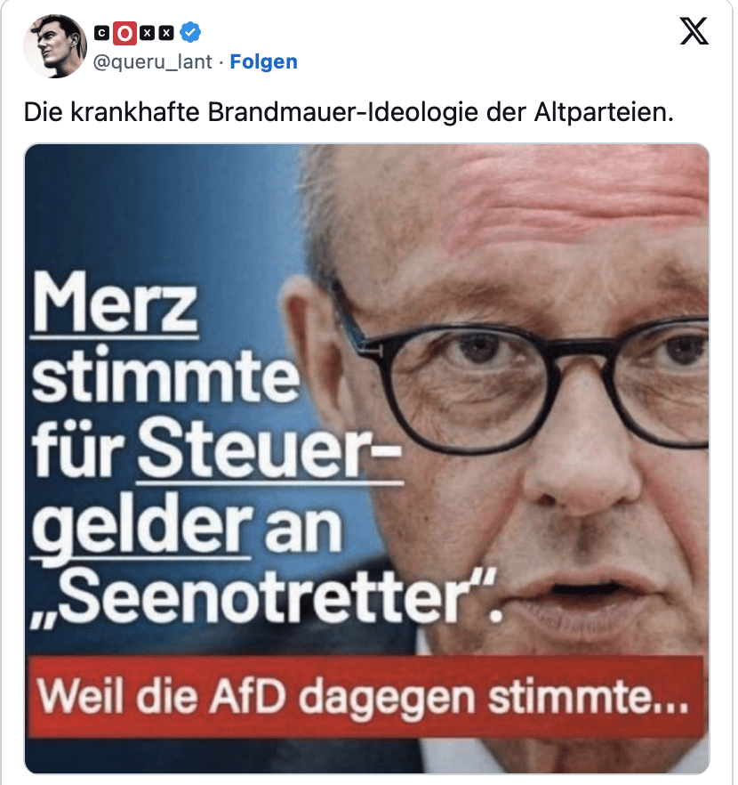 Die krankhafte Brandmauer-Ideologie der Altparteien.