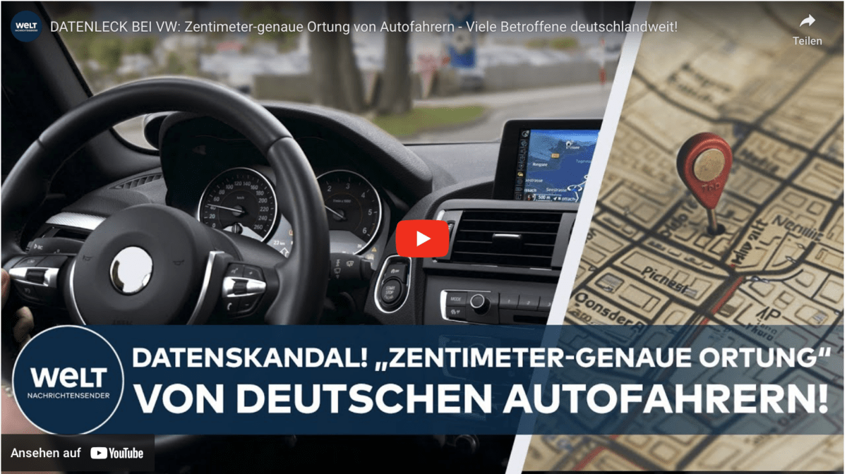DATENLECK BEI VW: Zentimeter-genaue Ortung von Autofahrern – Viele Betroffene deutschlandweit!