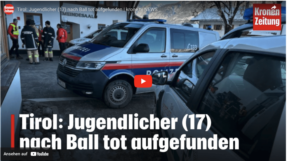 Tirol: Jugendlicher (17) nach Ball tot aufgefunden | krone.tv NEWS